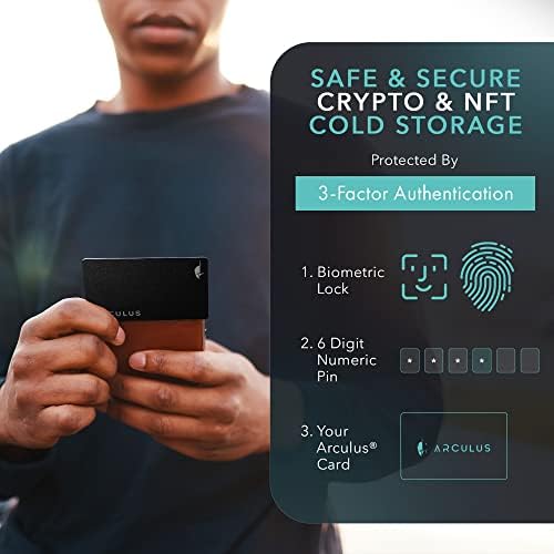 Arculus® Crypto Cold Storage Wallet, Secure Bitcoin Wallet, Crypto Hardware Wallet for NFTs, Ethereum, Bitcoin, Cardano & Other Cryptocurrencies, 3-Factor Authentication, Black - Image 4