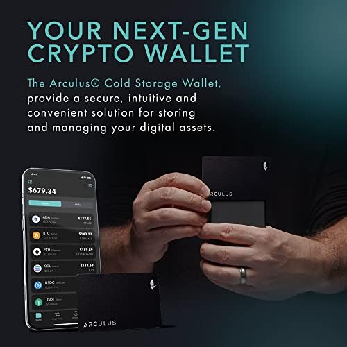 Arculus® Crypto Cold Storage Wallet, Secure Bitcoin Wallet, Crypto Hardware Wallet for NFTs, Ethereum, Bitcoin, Cardano & Other Cryptocurrencies, 3-Factor Authentication, Black - Image 2