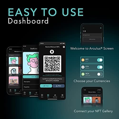 Arculus® Crypto Cold Storage Wallet, Secure Bitcoin Wallet, Crypto Hardware Wallet for NFTs, Ethereum, Bitcoin, Cardano & Other Cryptocurrencies, 3-Factor Authentication, Black - Image 6