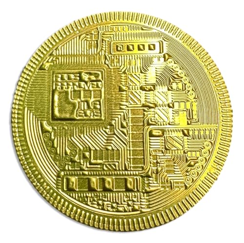 Foiled Again! XL Chocolate Bitcoins Drum - 10 Extra Large Belgian Milk Bitcoins - Intricate Detail Imprinting - Foil and Chocolate Embossed - BTC Crypto Gift Tin - Image 3