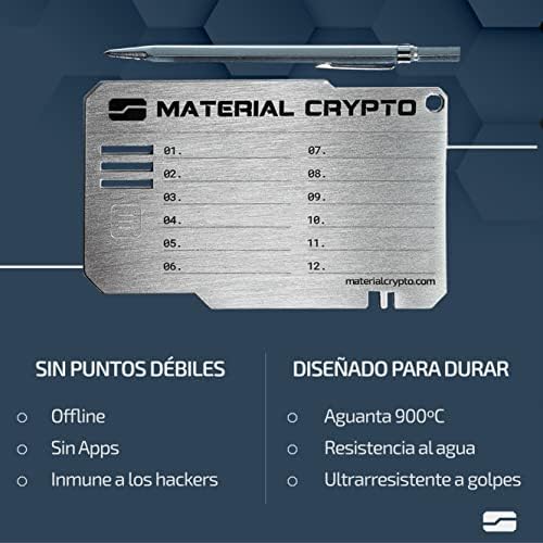 Material Crypto DIY | Indestructible Steel Cryptocurrency Wallet | Compatible with Seed Phrase, Ledger, Trezor, Ethereum, Keystone, etc - Image 6